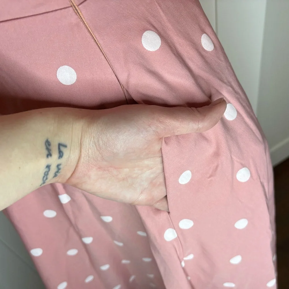 NWT GownTown Pink Polka Dot Vintage Style Fit & Flare Dress Small - Picture 7 of 11